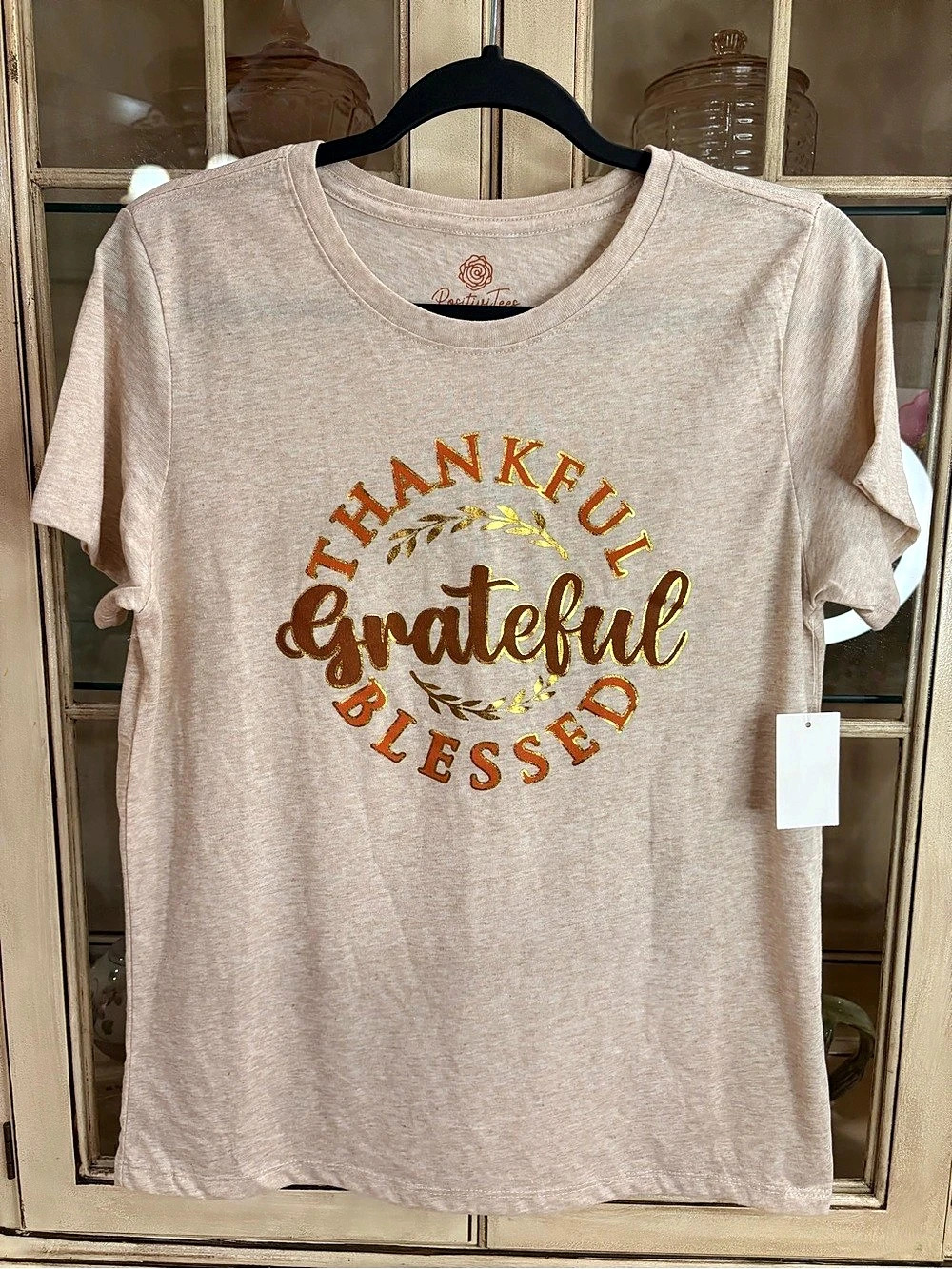 Positive Vibes Graphic Short Sleeve Tee in Oatmeal Size Small NWT
